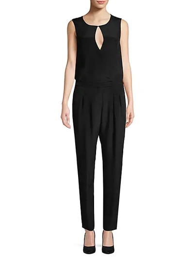 Shop Akris Sleeveless Silk Jumpsuit In Black