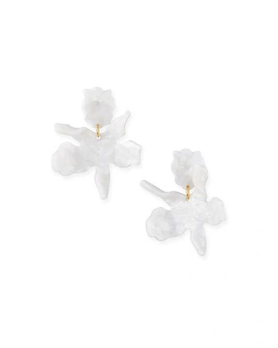 Shop Lele Sadoughi Small Paper Lily Earrings In Pearl
