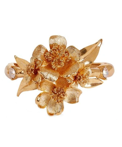 Shop Oscar De La Renta Gold-plated Delicate Flower Cuff Bracelet