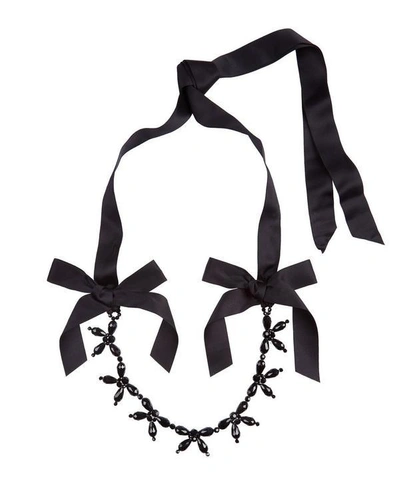 Shop Simone Rocha Multi-bow Necklace In Black