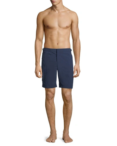 Shop Orlebar Brown Men's Dane Ii Solid Swim Trunks In Navy