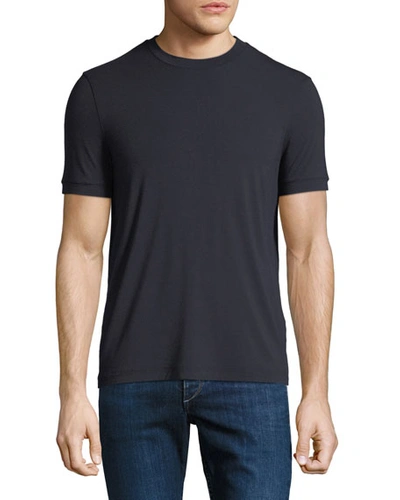 Shop Giorgio Armani Men's Solid Jersey Crewneck T-shirt In Navy
