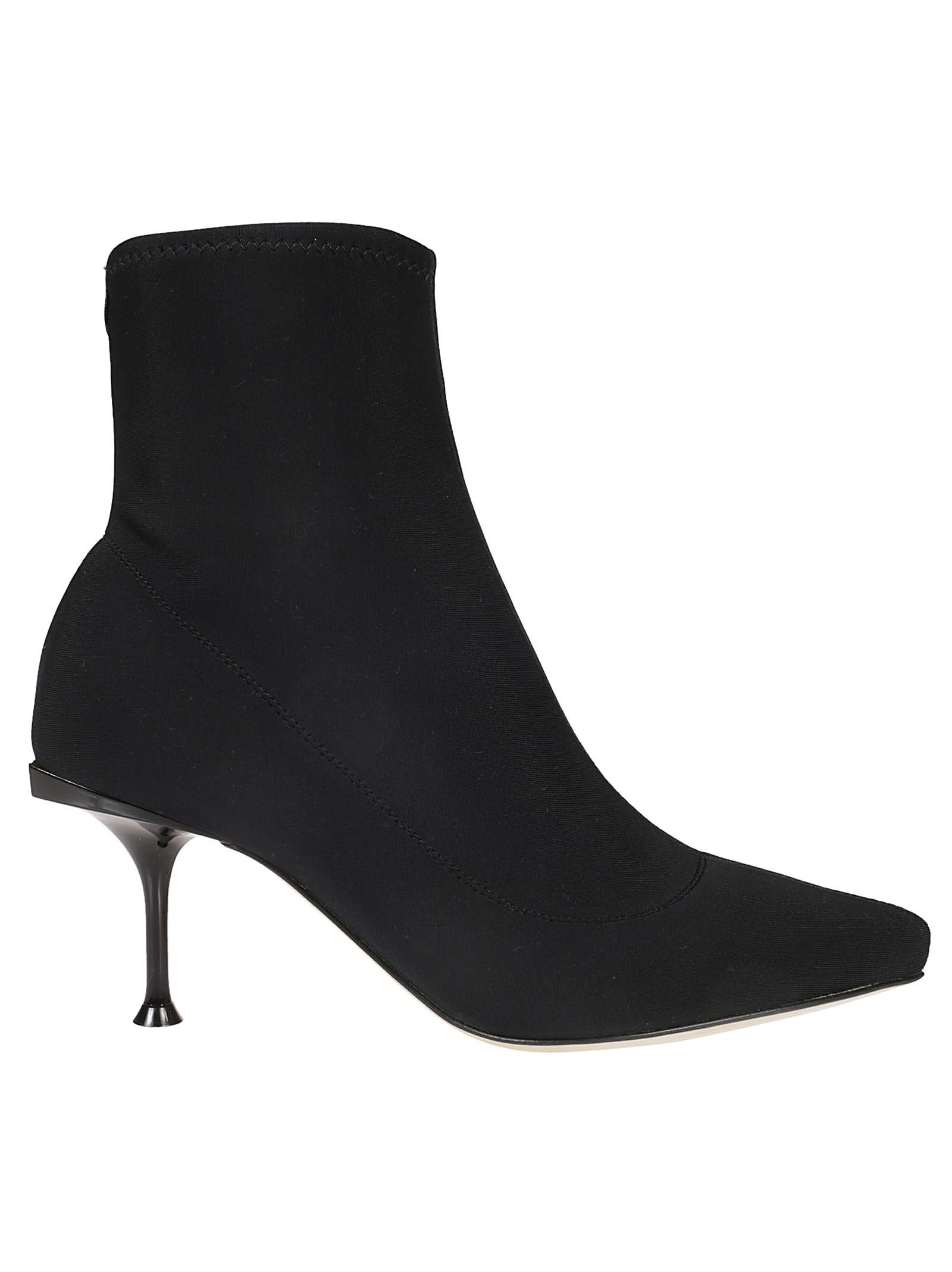 black stretch ankle boots