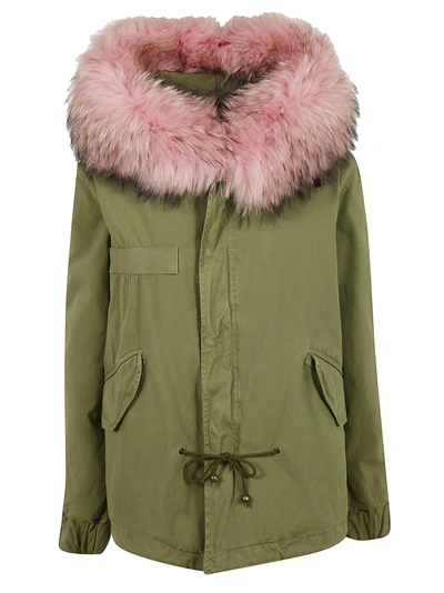 Shop Mr & Mrs Italy Drawstring Parka In Army/pink