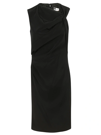 Shop Lanvin Knot Detailed Dress In Black