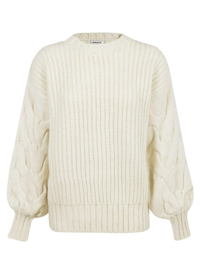 Shop P.a.r.o.s.h Cable Knit Sweater In Beige