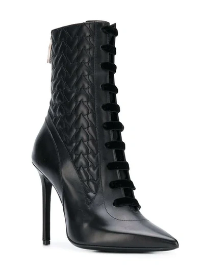 Shop Aperlai Hearts Ankle Boots In Black