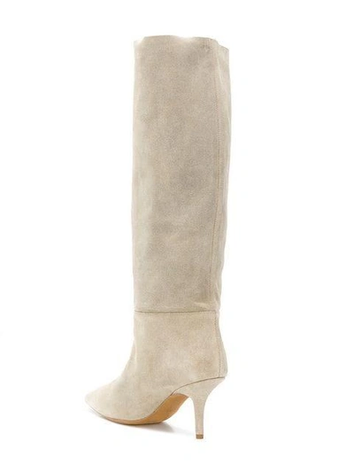 Shop Yeezy Knee-high Boots In Neutrals