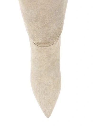 Shop Yeezy Knee-high Boots In Neutrals