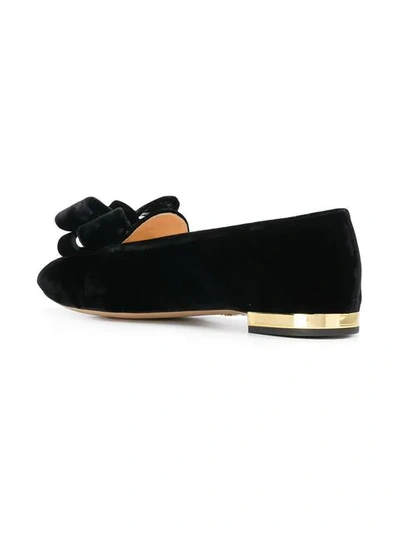 Shop Charlotte Olympia Bow Ballerinas In Black
