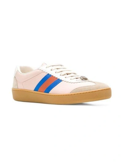 Shop Gucci G74 Low Top Web Sneakers In Pink