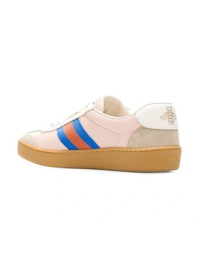 Shop Gucci G74 Low Top Web Sneakers In Pink