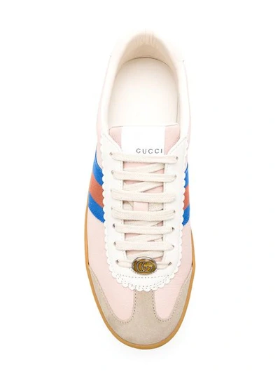 Shop Gucci G74 Low Top Web Sneakers In Pink