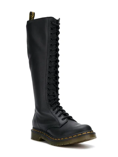 Shop Dr. Martens' Lace Up Knee Length Boots In Black