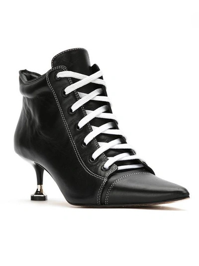 Shop Andrea Bogosian Leather Lace Up Boots - Black