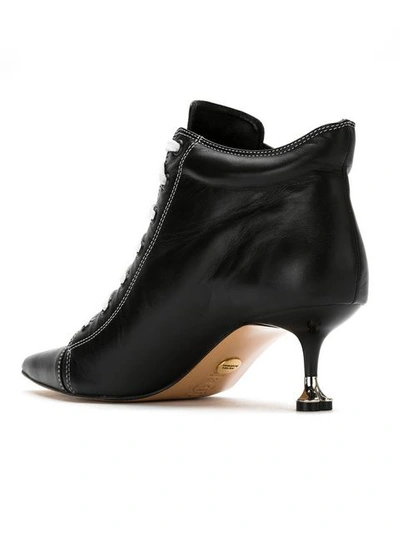 Shop Andrea Bogosian Leather Lace Up Boots - Black