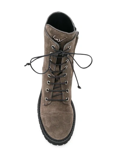 Shop Giuseppe Zanotti Lace-up Boots In Brown