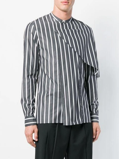 Shop Chalayan Half Cape Striped Shirt In Grey