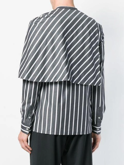 Shop Chalayan Half Cape Striped Shirt In Grey