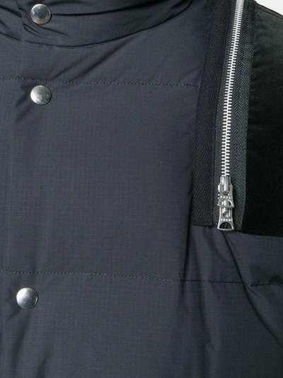 Shop Sacai Zip Embellished Padded Jacket In Black