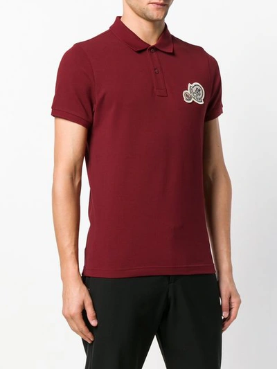 Shop Moncler Basic Polo Shirt - Red