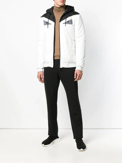 Shop Fendi Loose Hooded Jacket - White