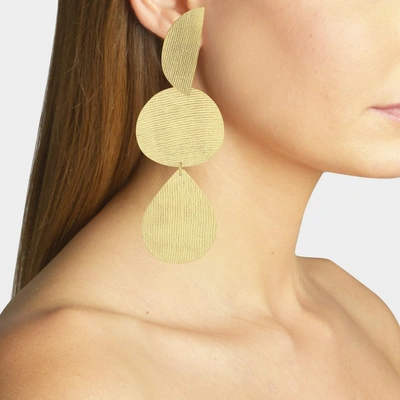 Shop Annie Costello Brown | Thea Earrings In Gold Brass