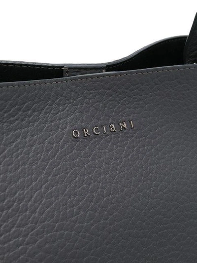 Shop Orciani Logo Plaque Tote - Grey