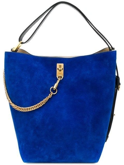 Shop Givenchy Mittelgrosse 'gv' Beuteltasche - Blau In Blue