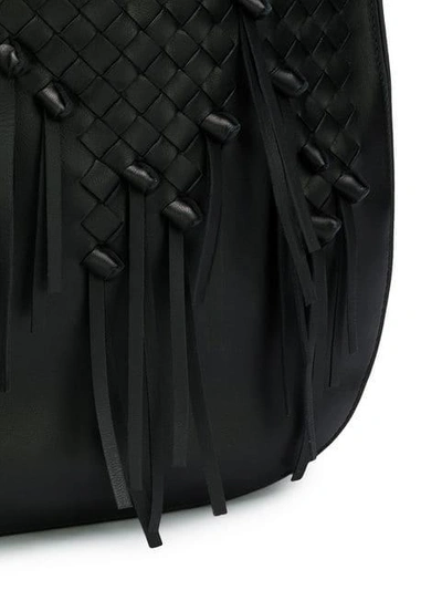 Shop Bottega Veneta Intrecciato Weave Shoulder Bag In Black