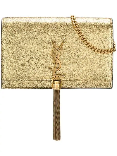 Shop Saint Laurent Kate Shoulder Bag In Metallic