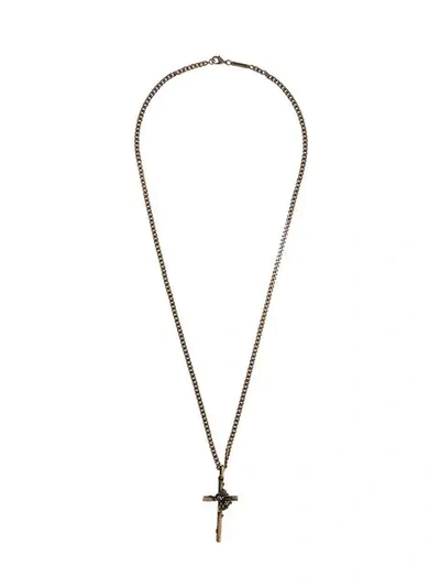 Shop Dsquared2 Cross Necklace - Metallic