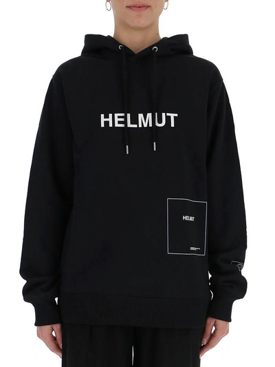 Shop Helmut Lang Logo Hoodie In Black
