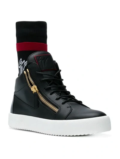 Shop Giuseppe Zanotti Ankle Sock Sneakers In Black