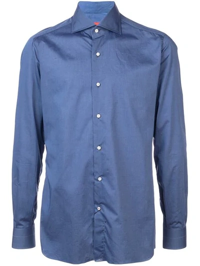 Shop Isaia Classic Buttoned Shirt In Blue
