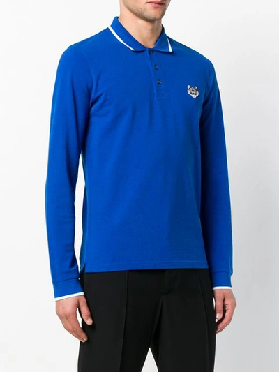 Shop Kenzo Basic Polo Shirt - Blue
