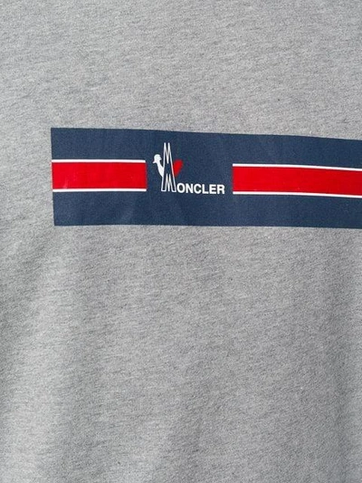 Shop Moncler Printed Logo T-shirt - Grey