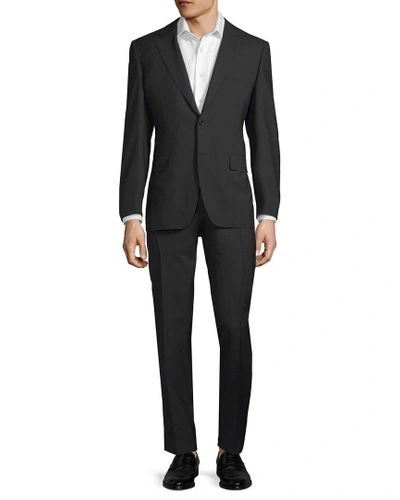 Shop Canali Woven Wool Suit In Nocolor