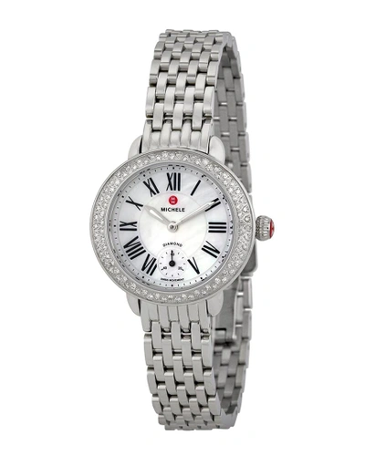Shop Michele Stainless Steel Diamond Watch In Nocolor