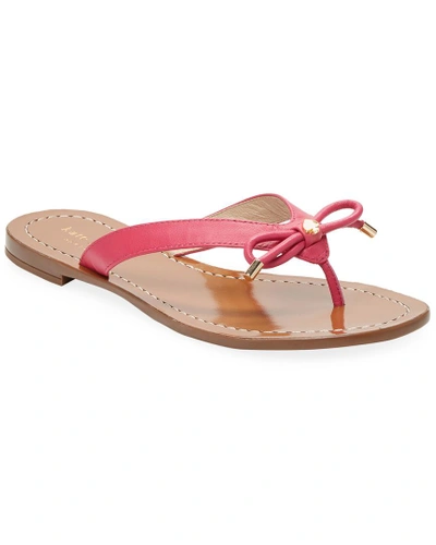 Shop Kate Spade Leather Thong Bow Sandal In Nocolor