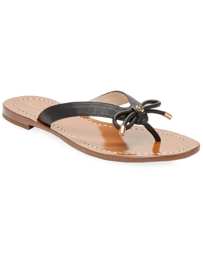Shop Kate Spade Leather Thong Bow Sandal In Nocolor
