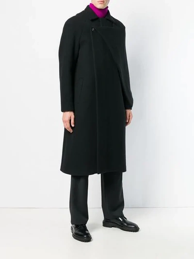 Shop Chalayan Half Cape Mac In Black