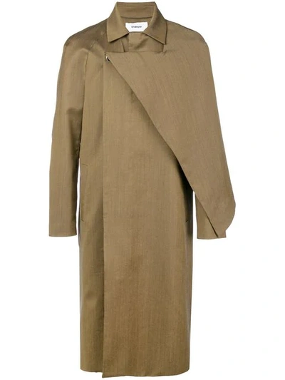 Shop Chalayan Half Cape Mac - Brown