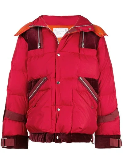 Shop Sacai Padded Jacket In Red