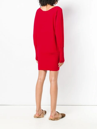 Shop Allude Cashmere Jumper Dress - Red