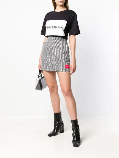 Shop Ck Jeans Gingham Mini Skirt - Black