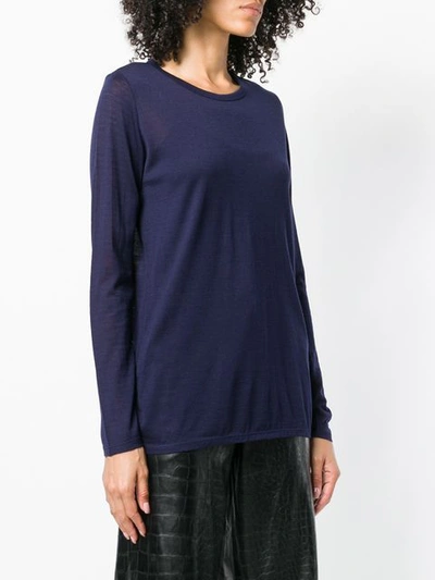 Shop Allude Long-sleeved T-shirt - Blue