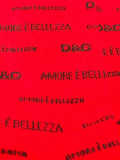 Shop Dolce & Gabbana Amore È Belleza Socks In S9000 Rosso+nero