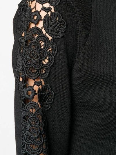 Shop Blumarine Floral Lace Embellished Sweater - Black