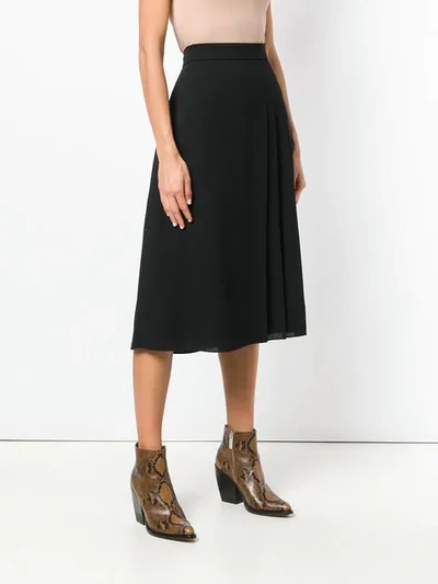 Shop Lanvin Flared Midi Skirt In Black